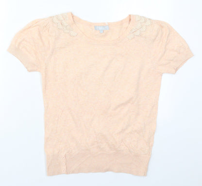 Red Herring Womens Pink Round Neck  Cotton Pullover Jumper Size 12