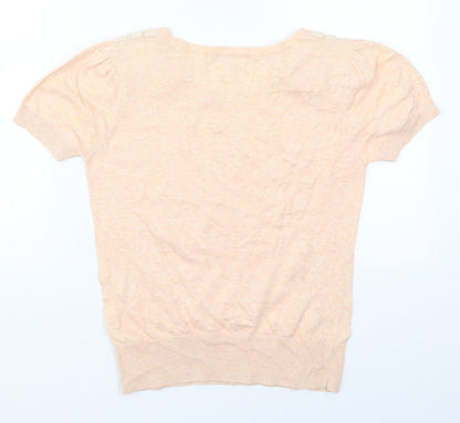 Red Herring Womens Pink Round Neck  Cotton Pullover Jumper Size 12
