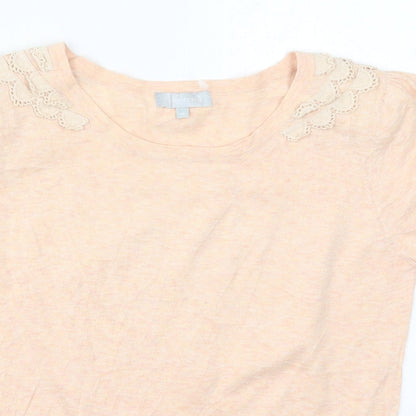 Red Herring Womens Pink Round Neck  Cotton Pullover Jumper Size 12