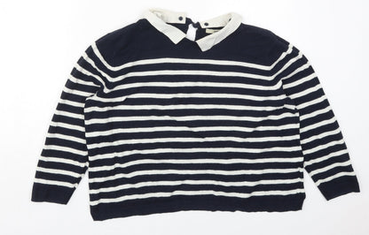 Womens UK Size L Oasis Blue Pullover Jumper