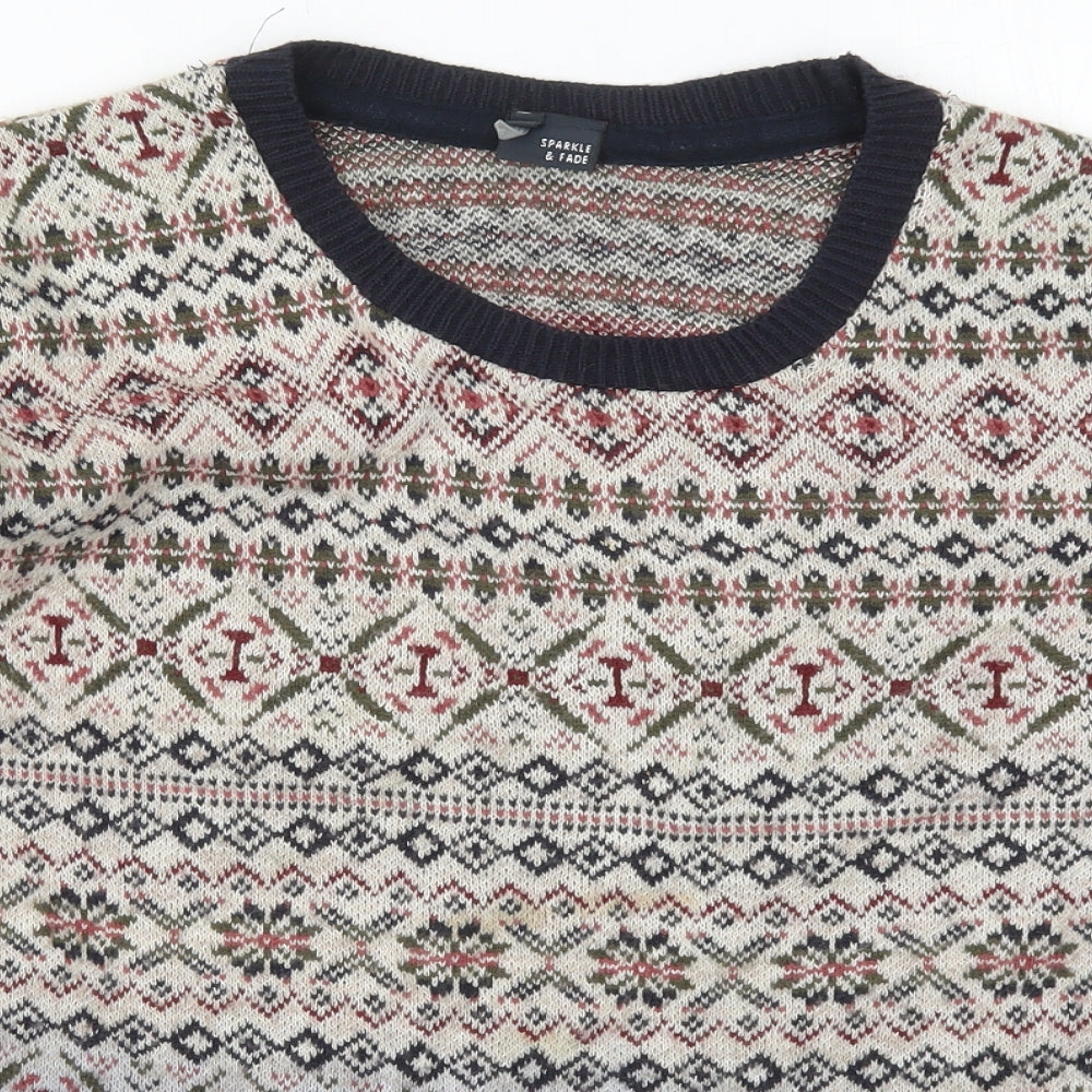 Womens UK Size S Sparkle & Fade Beige Pullover Jumper