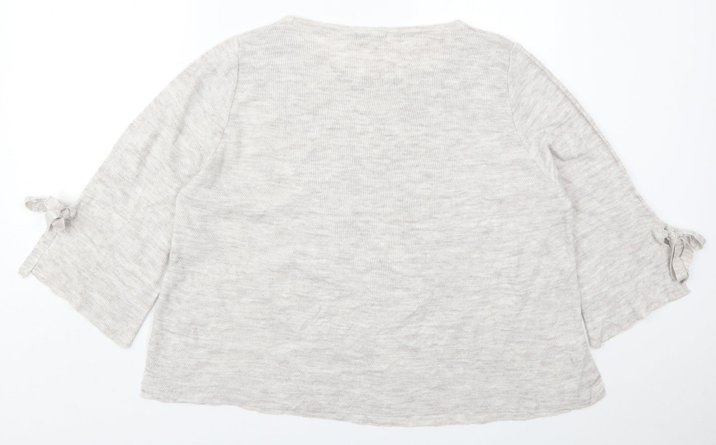 TU Womens Beige Round Neck  Acrylic Pullover Jumper Size 16