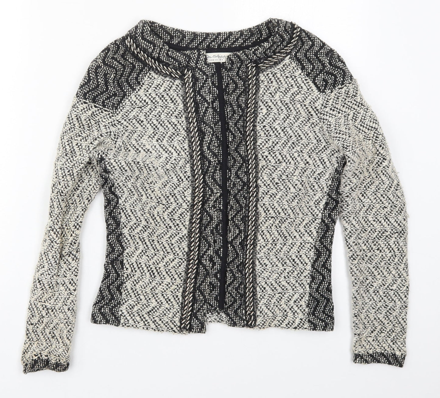 Womens UK Size 4 Miss Selfridge Grey Cardigan Jumper