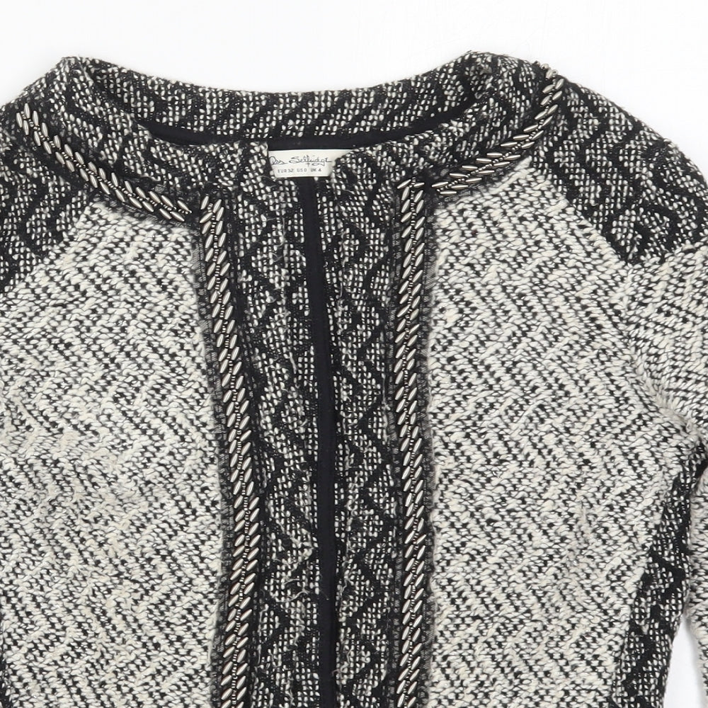 Womens UK Size 4 Miss Selfridge Grey Cardigan Jumper
