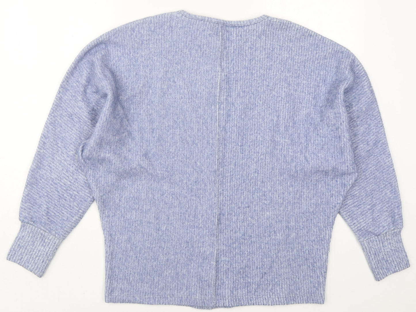 George Womens Blue Round Neck  Polyester Pullover Jumper Size S