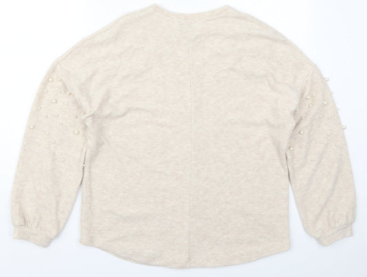 Womens UK Size 12 Papaya Beige Pullover Jumper