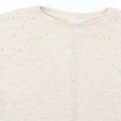 Womens UK Size 12 Papaya Beige Pullover Jumper