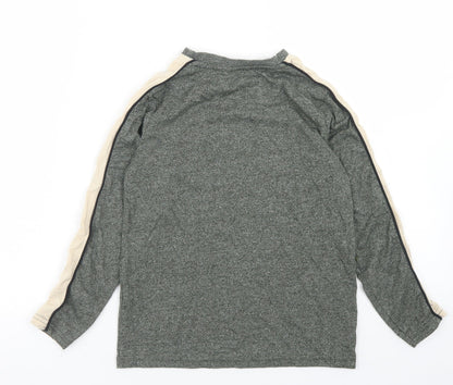 George Boys Green Colourblock Cotton Basic T-Shirt Size 7-8 Years Crew Neck