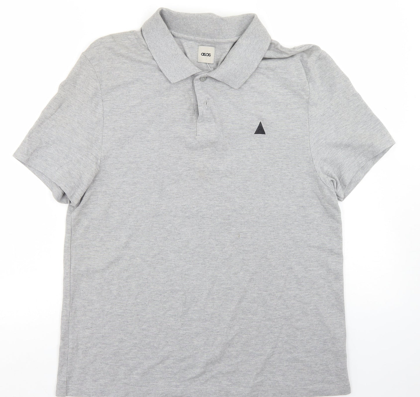 ASOS Mens Grey  Cotton  Polo Size XL Collared Button