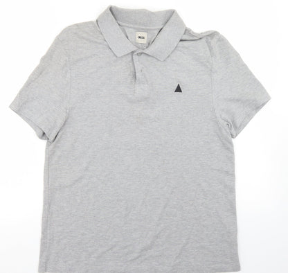 ASOS Mens Grey  Cotton  Polo Size XL Collared Button
