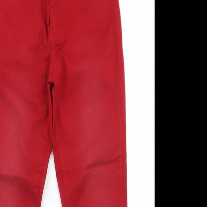 Cotton Brothers Womens Red  Cotton Skinny Jeans Size XS L24 in Regular Button