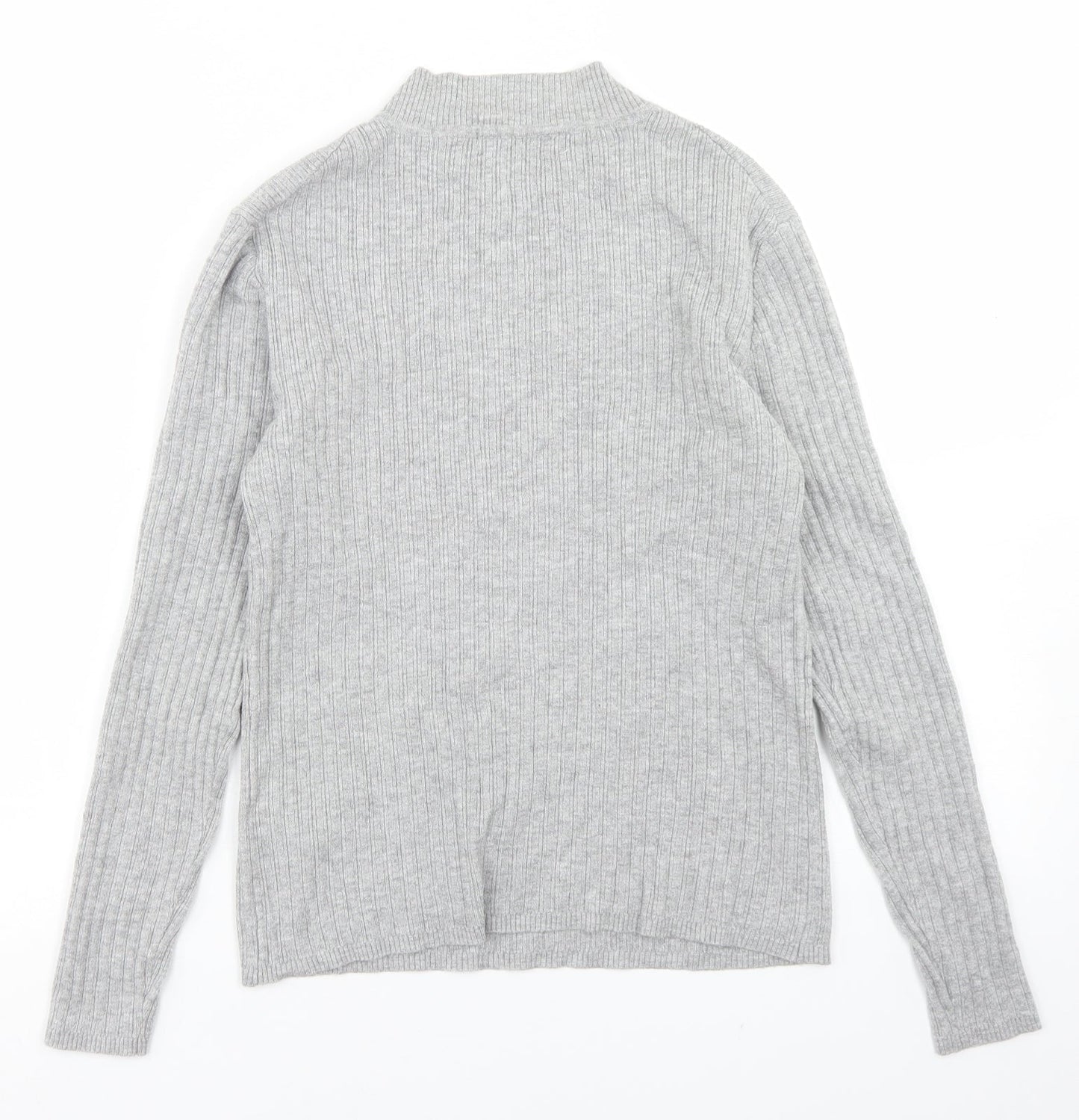 Primark Womens Grey Mock Neck  Viscose Pullover Jumper Size L