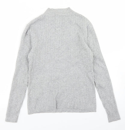 Primark Womens Grey Mock Neck  Viscose Pullover Jumper Size L