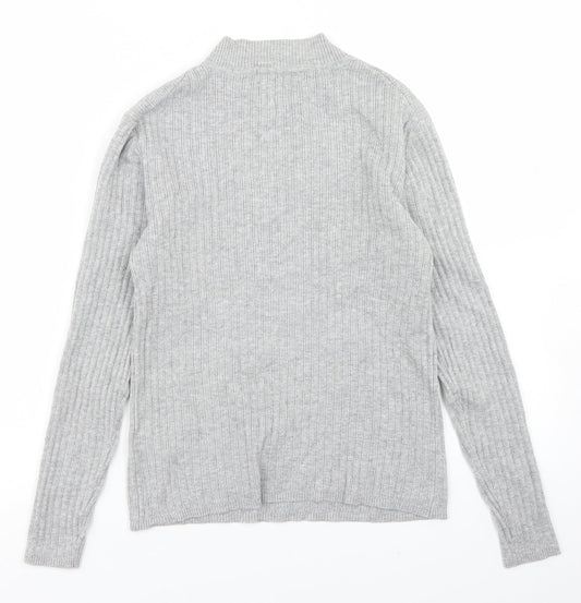 Primark Womens Grey Mock Neck  Viscose Pullover Jumper Size L