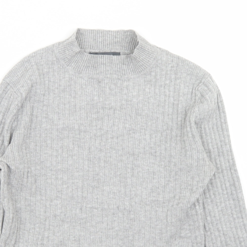 Primark Womens Grey Mock Neck  Viscose Pullover Jumper Size L