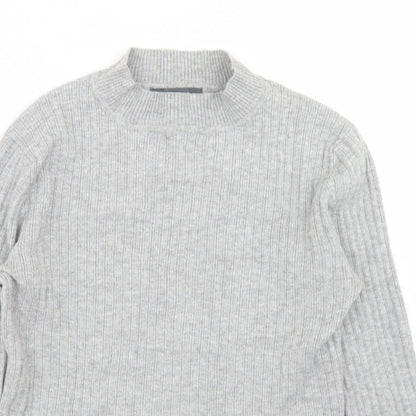 Primark Womens Grey Mock Neck  Viscose Pullover Jumper Size L