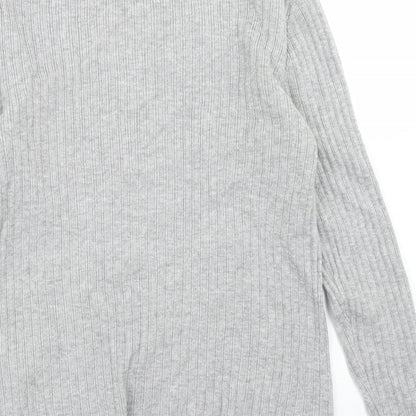 Primark Womens Grey Mock Neck  Viscose Pullover Jumper Size L