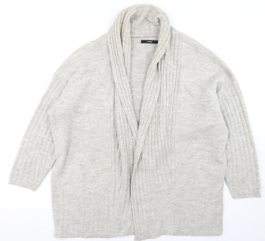 George Womens Beige Collared  Acrylic Cardigan Jumper Size M