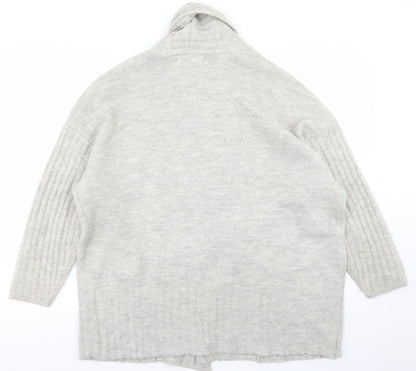 George Womens Beige Collared  Acrylic Cardigan Jumper Size M