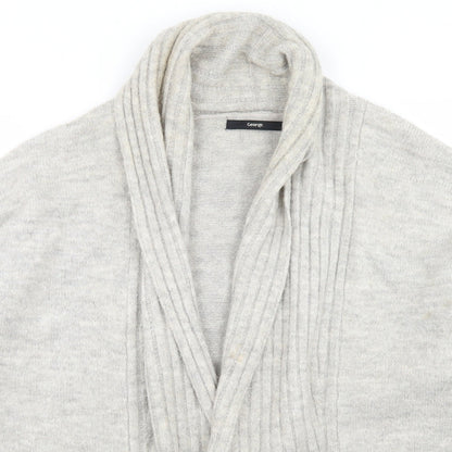 George Womens Beige Collared  Acrylic Cardigan Jumper Size M