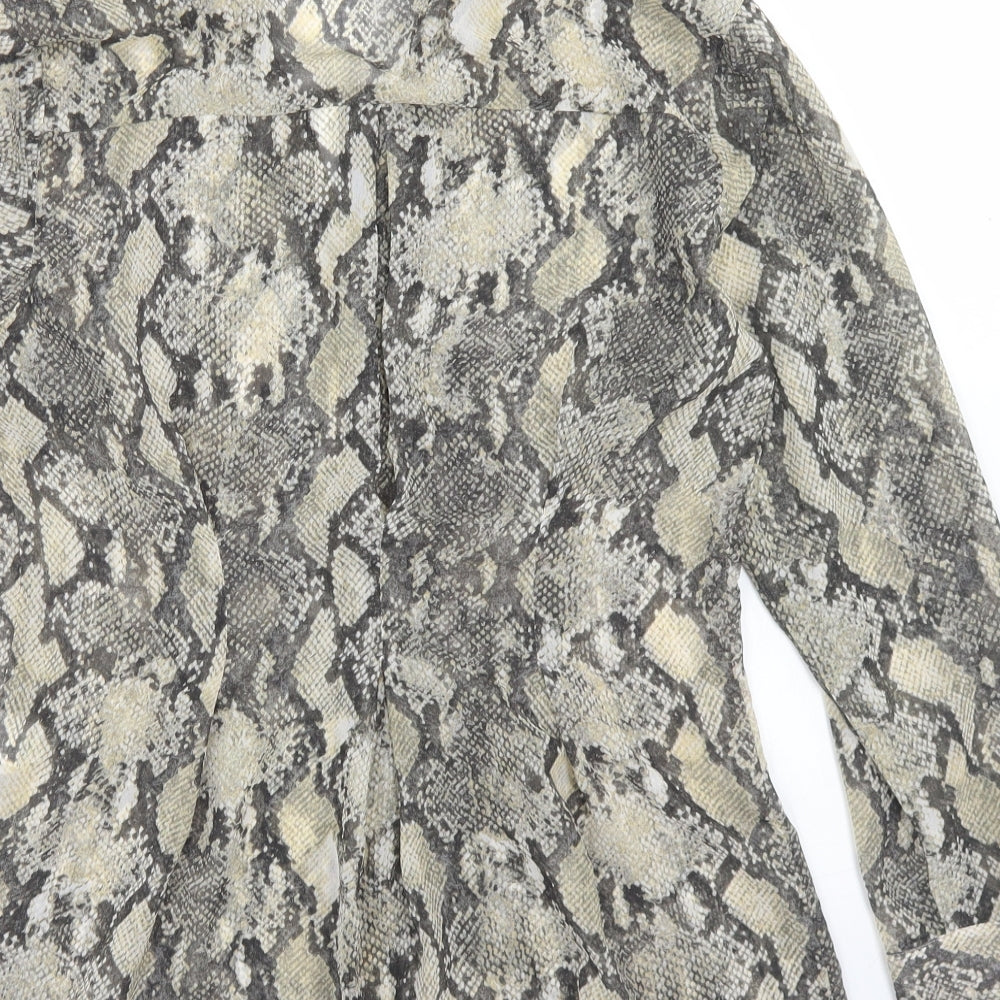 Womens UK Size S Zara Beige Basic Blouse