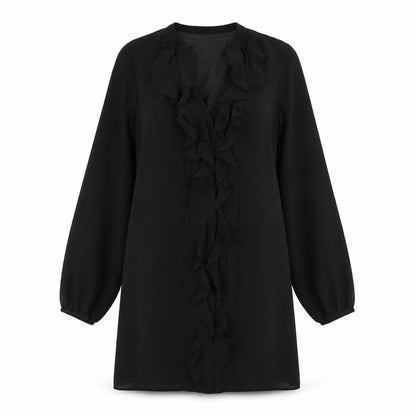 Coast Womens Black  Polyester A-Line  Size 10  Round Neck Button