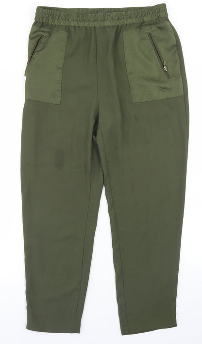 Womens UK Size 12 Esprit Regular Fit Dress Pants Green Trousers