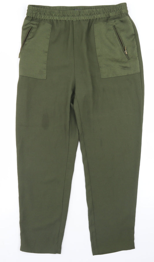 Womens UK Size 12 Esprit Regular Fit Dress Pants Green Trousers