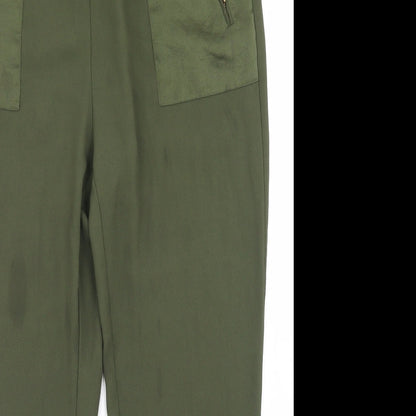 Womens UK Size 12 Esprit Regular Fit Dress Pants Green Trousers