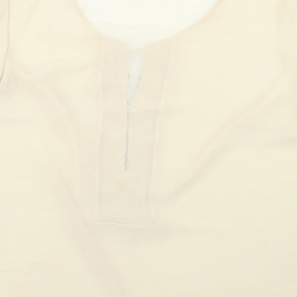 arruba Womens Beige  Polyester Basic Blouse Size 12 Round Neck