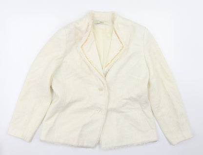 Classics Womens White  Acrylic Jacket Blazer Size 16