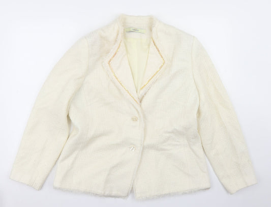 Classics Womens White  Acrylic Jacket Blazer Size 16