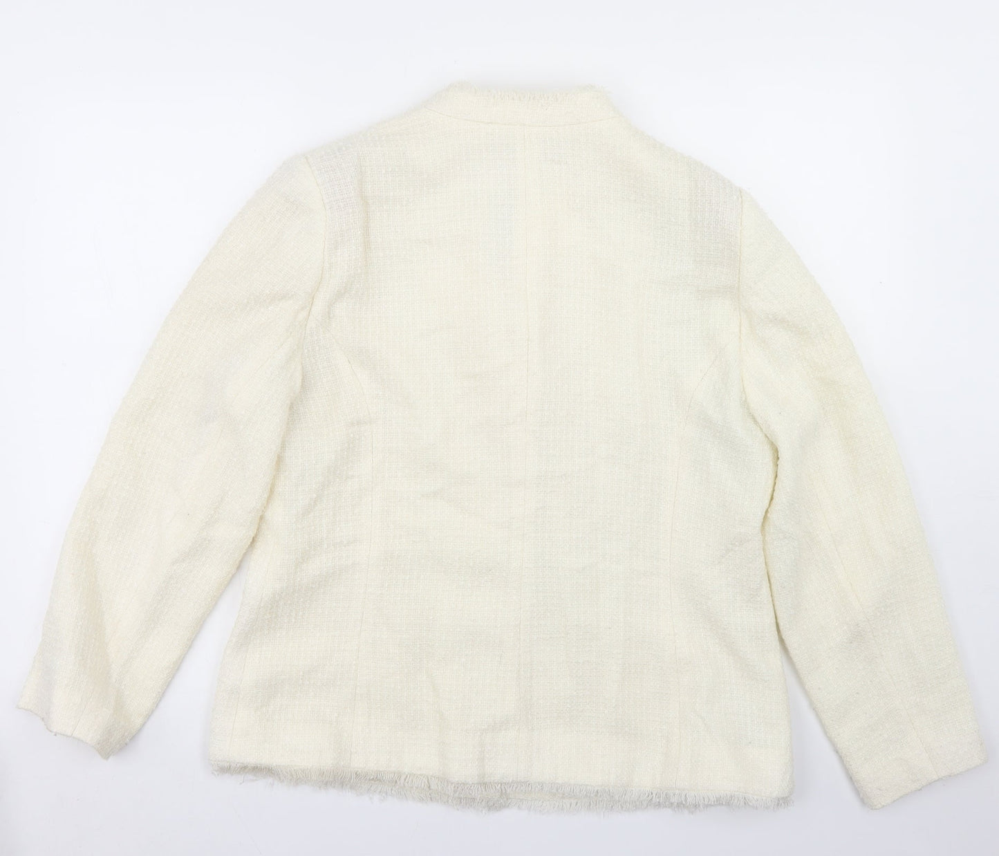 Classics Womens White  Acrylic Jacket Blazer Size 16