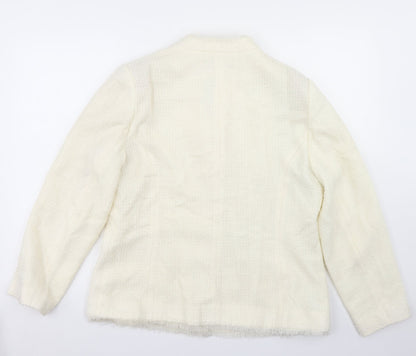 Classics Womens White  Acrylic Jacket Blazer Size 16