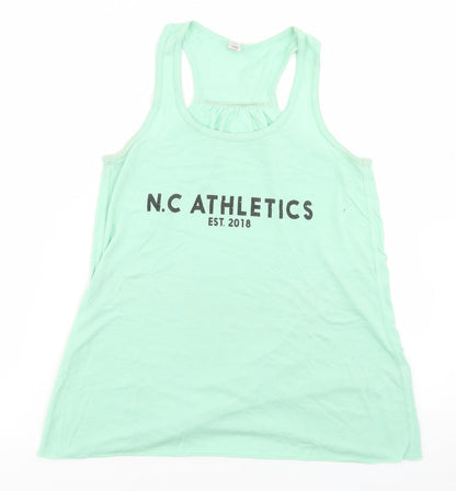 NC Athletics Womens Blue  Polyester Basic Tank Size S Round Neck