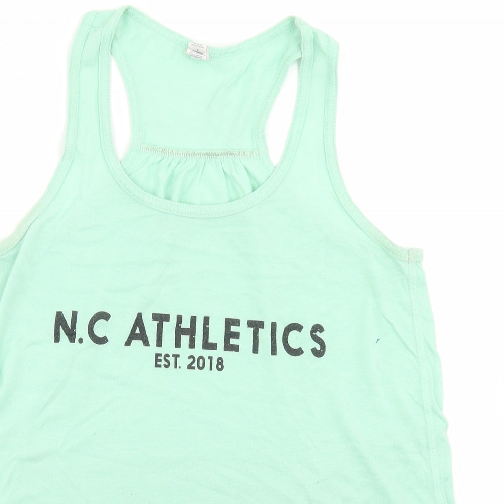 NC Athletics Womens Blue  Polyester Basic Tank Size S Round Neck