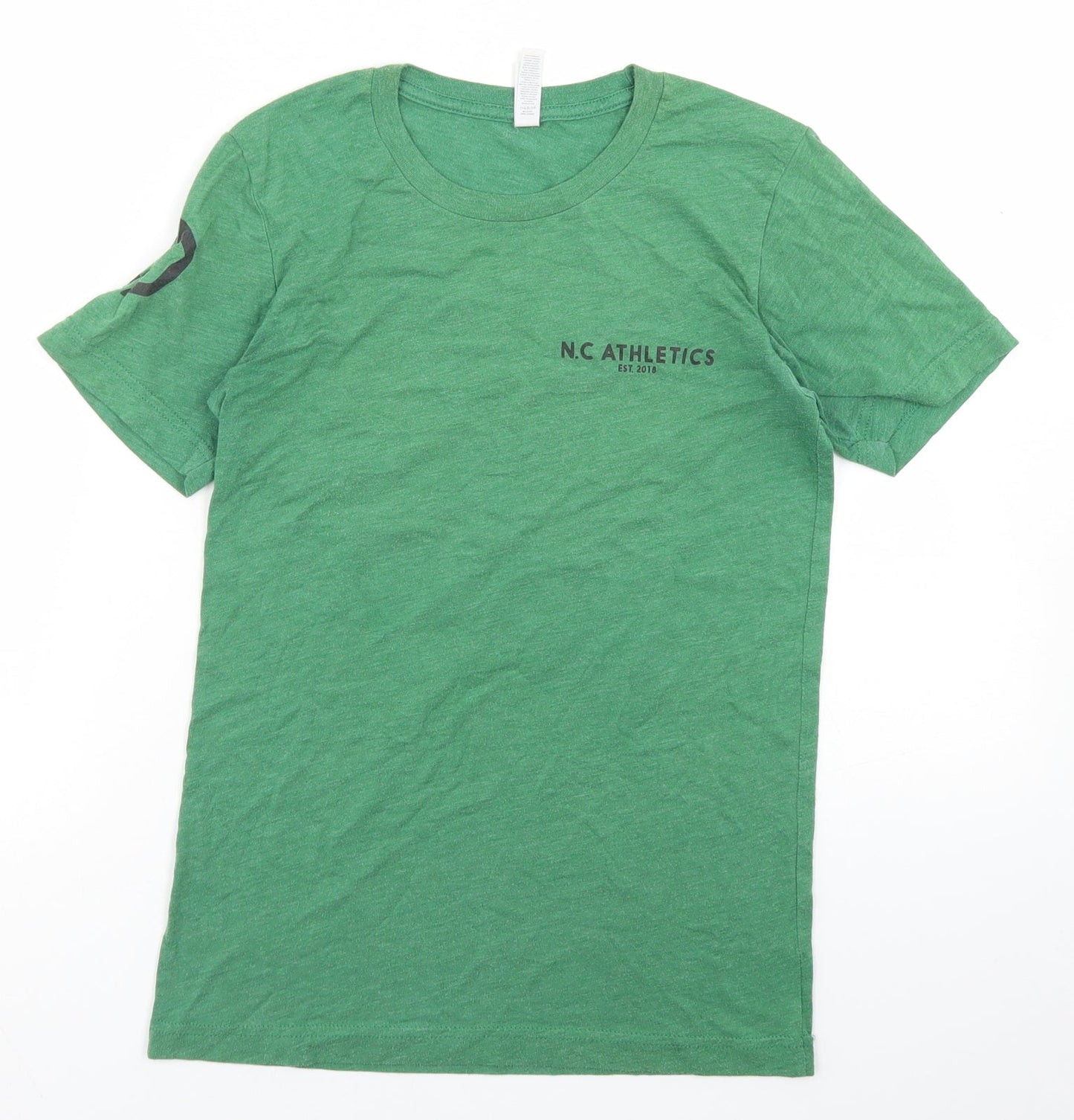 Womens UK Size XS Canvas Green Basic T-Shirt