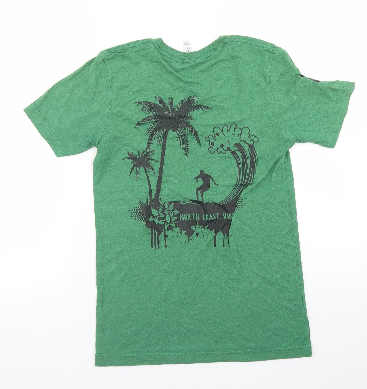 Womens UK Size XS Canvas Green Basic T-Shirt