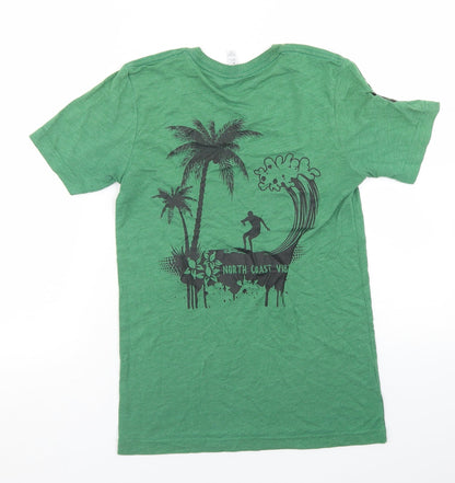 Womens UK Size XS Canvas Green Basic T-Shirt