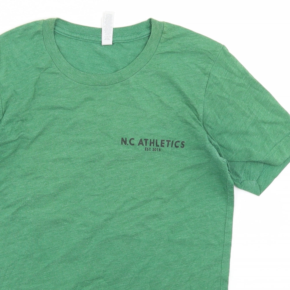Womens UK Size XS Canvas Green Basic T-Shirt