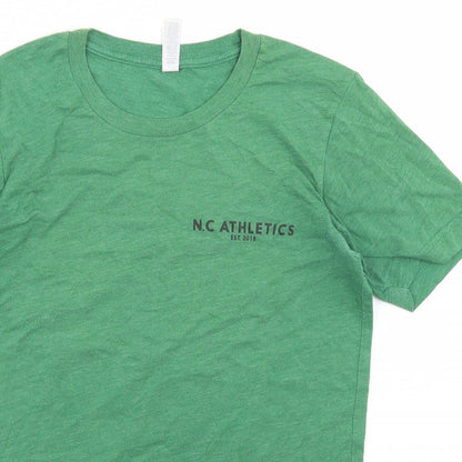 Womens UK Size XS Canvas Green Basic T-Shirt