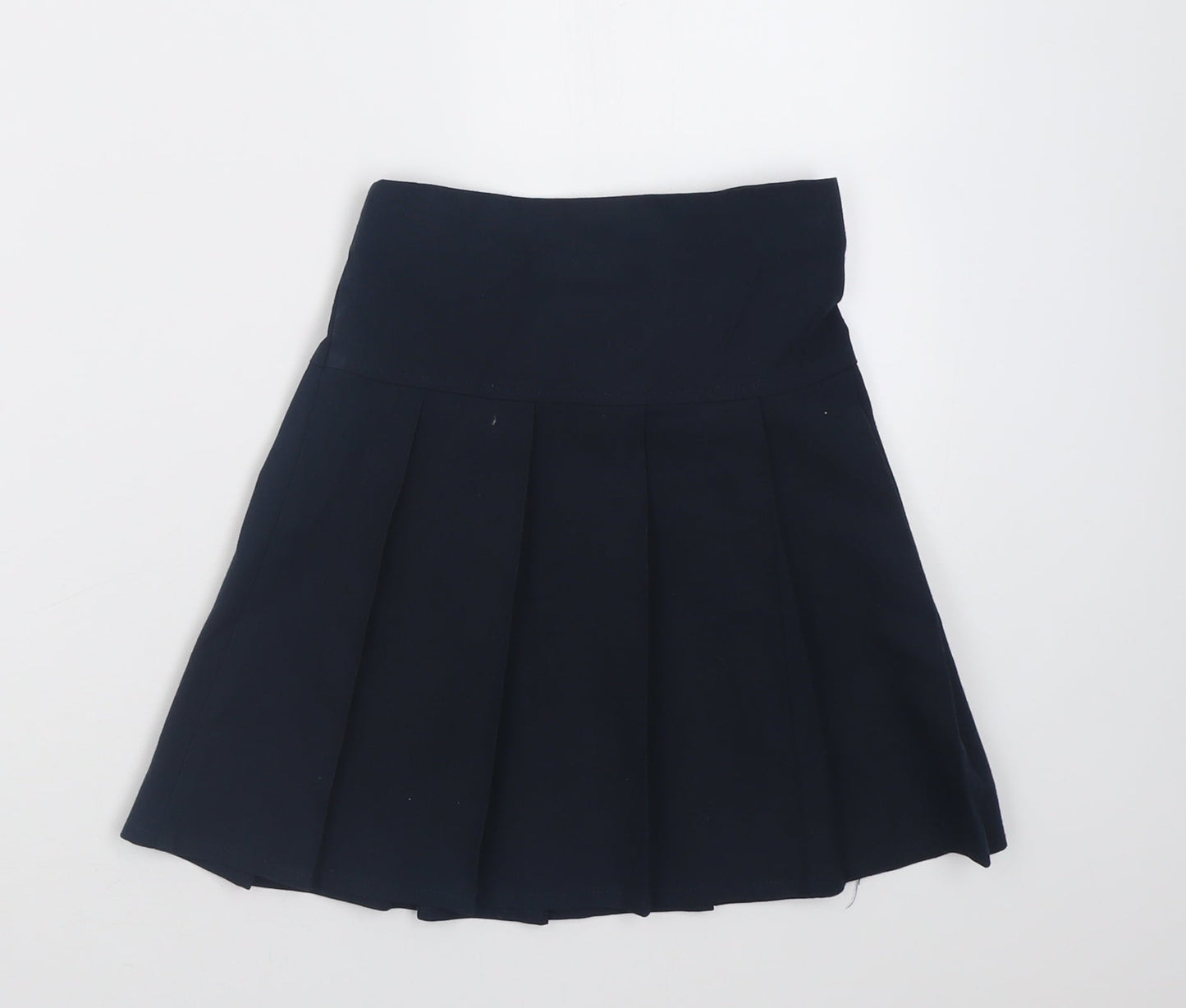 Marks and Spencer Girls Blue  Polyester A-Line Skirt Size 7-8 Years  Regular Pull On - School Wear