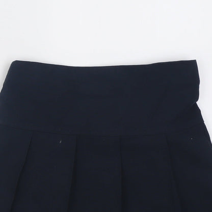Marks and Spencer Girls Blue  Polyester A-Line Skirt Size 7-8 Years  Regular Pull On - School Wear