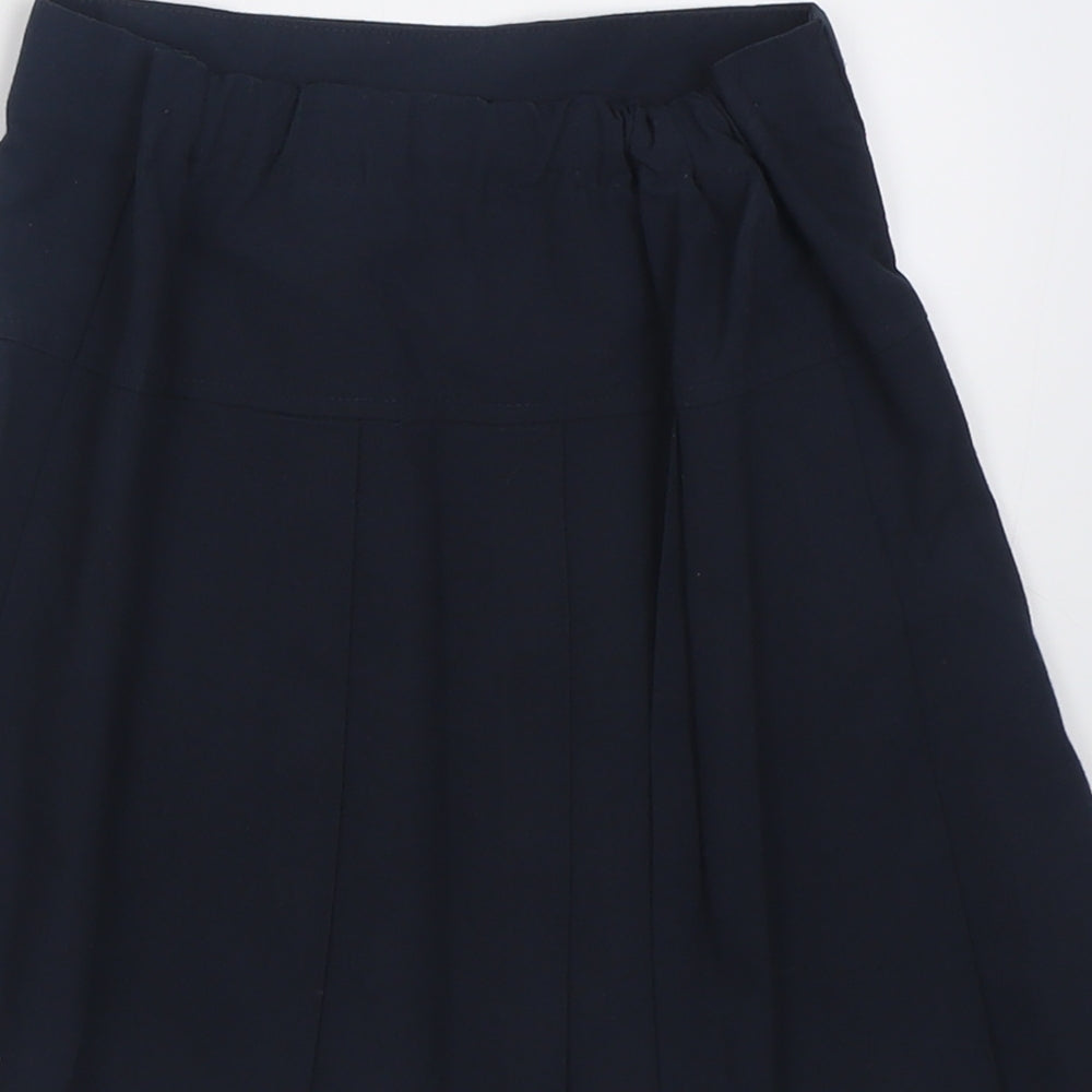 Marks and Spencer Girls Blue  Polyester A-Line Skirt Size 7-8 Years  Regular Pull On - School Wear