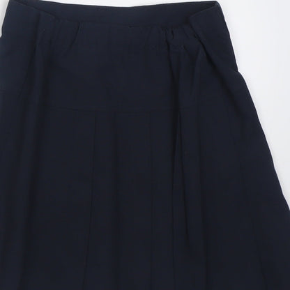 Marks and Spencer Girls Blue  Polyester A-Line Skirt Size 7-8 Years  Regular Pull On - School Wear