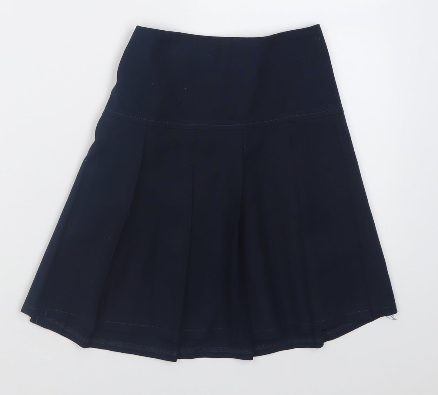 Marks and Spencer Girls Blue  Polyester A-Line Skirt Size 7-8 Years  Regular Pull On - School Wear