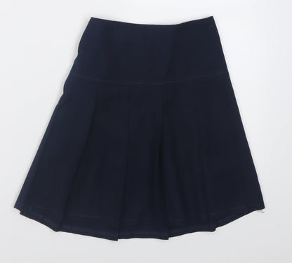 Marks and Spencer Girls Blue  Polyester A-Line Skirt Size 7-8 Years  Regular Pull On - School Wear