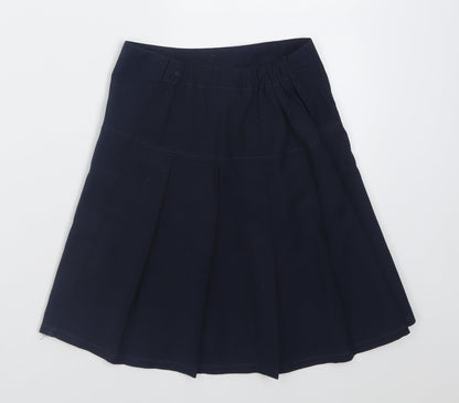 Marks and Spencer Girls Blue  Polyester A-Line Skirt Size 7-8 Years  Regular Pull On - School Wear