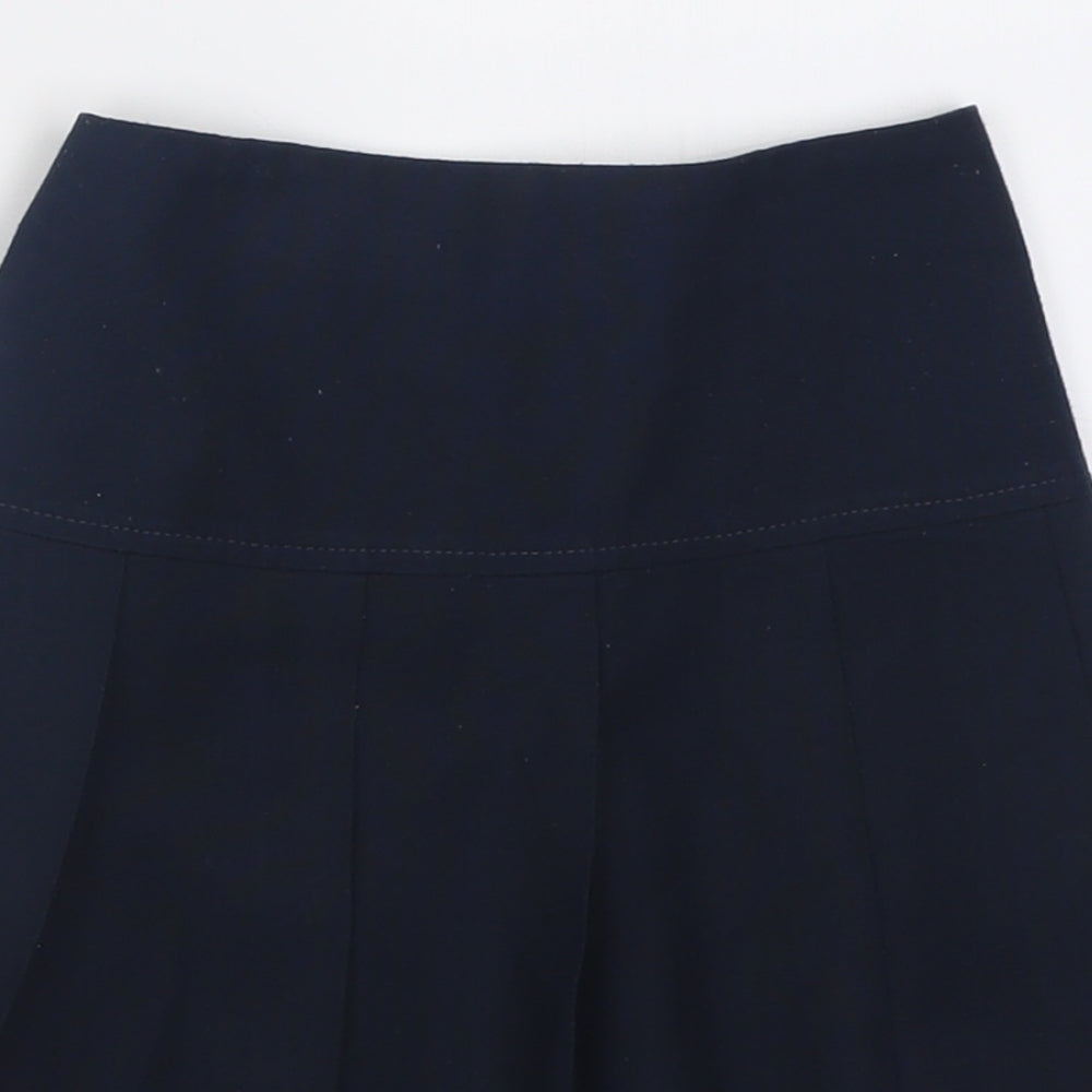 Marks and Spencer Girls Blue  Polyester A-Line Skirt Size 7-8 Years  Regular Pull On - School Wear