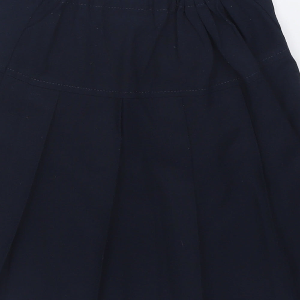 Marks and Spencer Girls Blue  Polyester A-Line Skirt Size 7-8 Years  Regular Pull On - School Wear